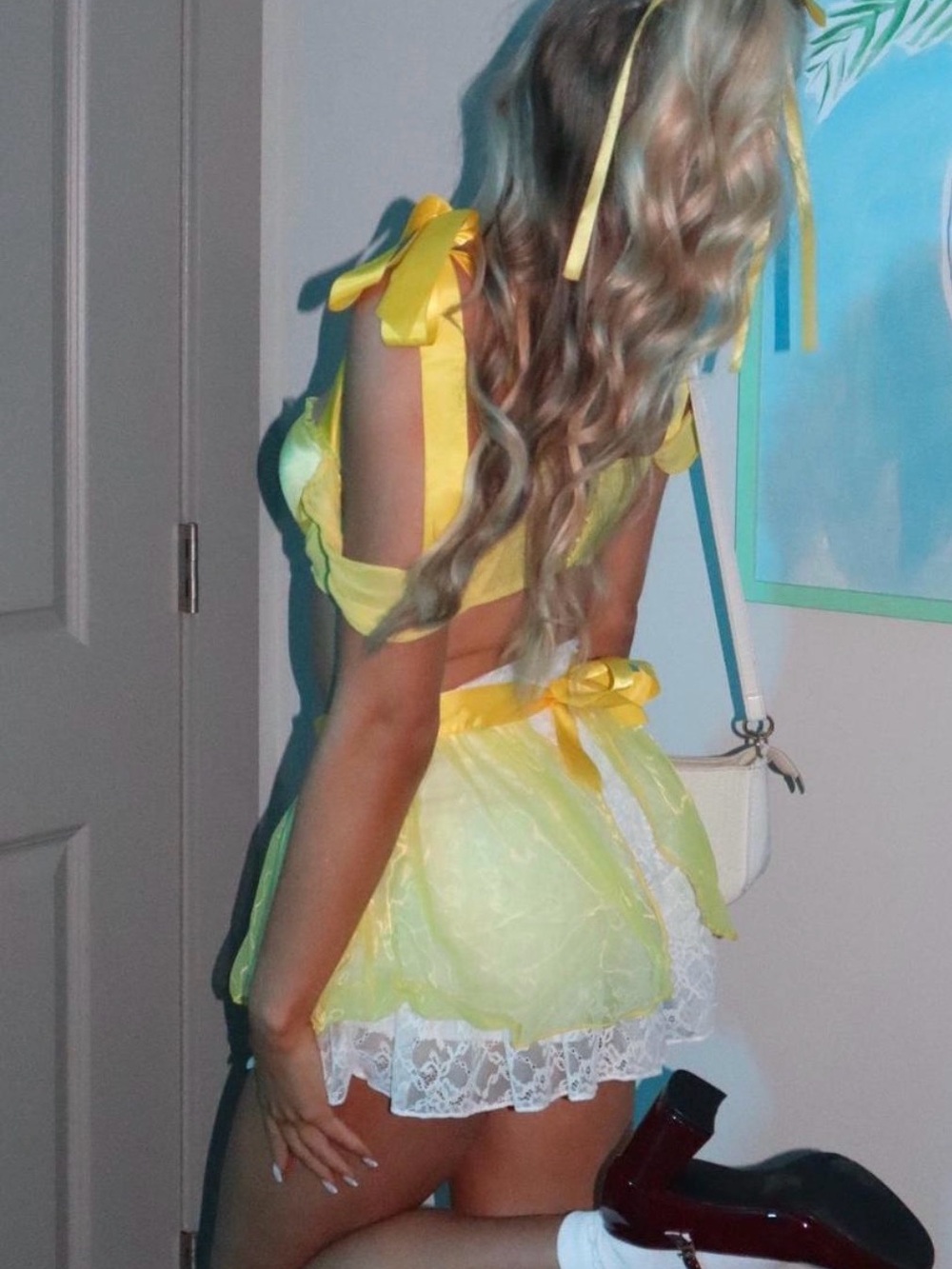 Dolls Kill Sunny Yellow Sheer Lace Babydoll Set